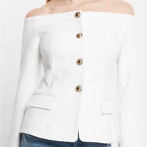 Editor Off the Shoulder Button Blazer, NEVER WORN